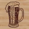 Beautiful Beer Drink Illustration A glass containing beer with the liquid and condensation visible.