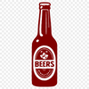 Free Vector Art Design - Beer Bottle A stylized illustration of a beer bottle with a handle, suitable for vector art projects.