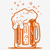 Glass Filled with Hops SVG Art A stylized illustration of a glass filled with beer, suitable for vector art projects.