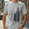 Beautiful Beer Glass Vector Graphic A vector graphic representation of a bottle and glass containing beer, suitable for digital use.