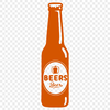 Glass Bottle with Beer Illustration A digital illustration of a glass bottle containing beer.
