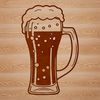 Beer Glass Illustration A detailed illustration of a beer glass with foam on top.