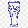 Beautiful Beer Glass Vector Icon A transparent glass filled with a frothy beer, ideal for cutting machine designs.