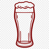 Glass filled with frothy beer A digital illustration of a glass filled with beer, suitable for vector graphics.