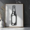 Illustrated Beer Bottle Design A digital illustration of a beer bottle with condensation on the outside and a frothy head inside.