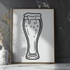A glass containing a cold beer, depicted in a simple vector design.