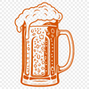 Cold Beer in a Glass Vector Art A glass filled with cold beer on a wooden table.