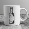 Free Vector Art of a Glass of Beer A digital illustration of a beer bottle on a table, perfect for use as clip art in various design projects.