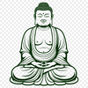 Simple Buddha Icon for Digital Design A stylized representation of the Buddha in simple lines, suitable for digital design projects.