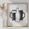 Hand-Drawn Beer Glass Illustration A hand-drawn illustration of a glass filled with beer.