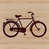 Illustrative bicycle graphic with simple lines and shapes, ideal for cutting machines or laser engraving.
