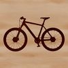 Simple bicycle silhouette with bold lines and minimal details, suitable for various graphic designs.