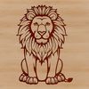 Majestic Roar Animal Graphic Design A majestic lion sitting in the savannah, depicted as a vector graphic.