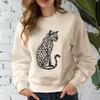 Beautiful Feline Design A large wild cat with distinctive markings, shown in a seated position.