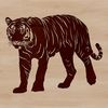 Beautiful Tiger Clip Art Large standing tiger in a wild environment.