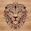 Wild Lion Design An ornate design of a lion, showcasing its wild appearance as a big cat commonly found in safari environments.