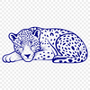 Beautiful Jaguar Design Vector Close-up illustration of a jaguar in a relaxed pose.