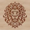 Wild Safari Cat Silhouette A detailed illustration of a lion's head with intricate features, suitable for various design purposes.