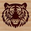 A detailed illustration of a tiger's head, suitable for vector art designs.