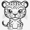 Wild Big Cat Icon A sleek, wild jaguar depicted in a simple, iconic design.