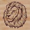 Wild Savanna Iconography A illustration of a lion's head, a wild animal commonly found in savannas and grasslands.