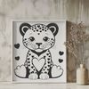 Whimsical Wildlife Design with Heart A sleek big cat with love hearts incorporated into its design, suitable for digital cutting machines like Cricut.