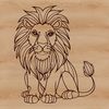Free SVG Lion Graphics A majestic sitting lion in the wild, ready for vector art design or clipart.