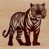 Free Standing Wild Cat Icon A large, standing tiger with vibrant stripes, suitable for vector design projects.
