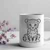 Large Spotted Feline Illustration A large cat with distinctive spots and a powerful build, depicted in a digital vector format.