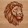 Safari Animal Clip Art A realistic illustration of a lion's head, featuring a majestic mane and sharp claws.