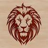 A close-up illustration of a lion's majestic head with a strong mane.