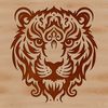 Ornate Tiger Graphic Vector graphic of a big cat featuring an ornate design suitable for cutting machines.