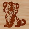 Wild Tiger Clip Art A sitting tiger with a wild animal personality.
