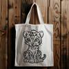 Free SVG Clip Art Ocelot Design A wild animal, specifically a big cat, sitting in a natural setting.