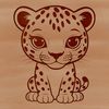 Beautiful Black Jaguar Vector Design A sleek black jaguar with distinctive spots, depicted in vector format suitable for cutting machines and laser cutters.