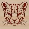 A wild animal with a distinctive head and sleek coat, resembling a big cat.