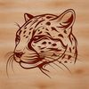 Big cat head design vector art Wild ocelot animal head illustration, suitable for vector art design.