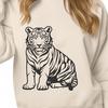 Unique Sitting Tiger In SVG - Commercial Use