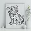 Sitting Tiger Illustration - DXF Free Download