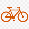 A simple illustration of a bicycle with clean lines and minimalist details.