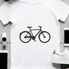 A simple bicycle silhouette designed as a vector graphic.