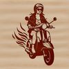 A detailed illustration of a motorcycle, suitable for vector art design projects.