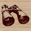 An illustration of binoculars designed for outdoor enthusiasts.