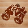 Sturdy Binoculars for Outdoor Exploration A pair of binoculars with magnified lenses and a sturdy design suitable for outdoor activities like camping.