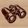 Beautiful Outdoor Binoculars Vector Design SVG design of a binocular with details suitable for use in vector art projects.