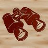Free Vector Camping Accessories A pair of high-powered binoculars designed for outdoor enthusiasts on a camping trip.