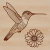 Beautiful Vector Hummingbird Design A colorful illustration of a hummingbird perched on a floral branch, created as vector art.