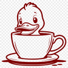 Vector Waterfowl Illustration A simple illustration of a waterfowl bird with feathers and beak.