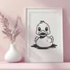 Simplified Duck Illustration A high-quality digital illustration of a duck in a simplified vector format.