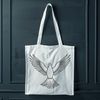 Peaceful Bird Silhouette in White Religious symbol of peace depicted as a white bird with gentle wings.